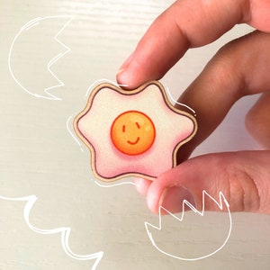 Sunny Side Up Egg 35mm Wooden Pin