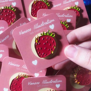 Strawberry Soft Enamel Pin 1in