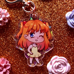 Holographic Asuka NGE Acrylic Charm