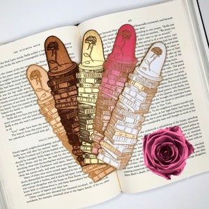 Enchanted Book Stack Wooden Bookmark | Light Academia Gift for Book Lover | Bookish Valentines Gift