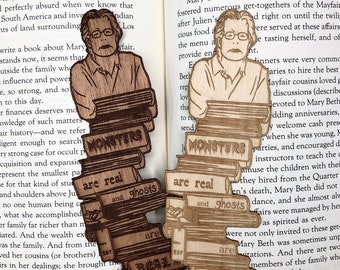 King of Horror Book Stack Wooden Bookmark | Horror lover gift | Bookish gift