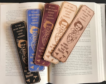 Edgar Allan Poe Wooden Bookmark | Personalized Bookish Gift