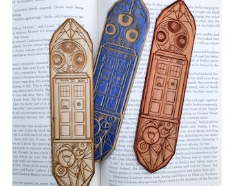 The Dr. Wooden Bookmark | Sci-fi fantasy Bookmark | Time Lord Woodmark | Bookish Gift