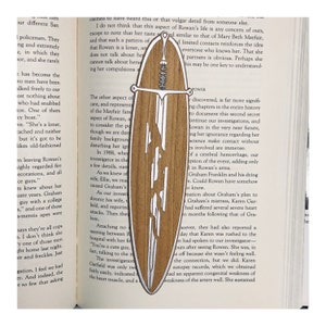 Sword wood bookmark | bookmark | bookish christmas gift | fantasy woodmark | metallic paint basswood laser cut