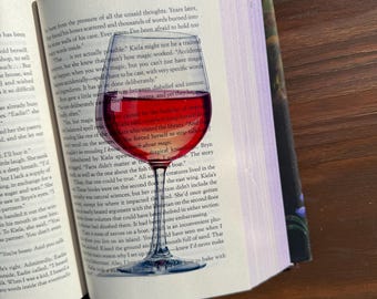Red Wine Glass Bookmark | Transparent Bookish Gift
