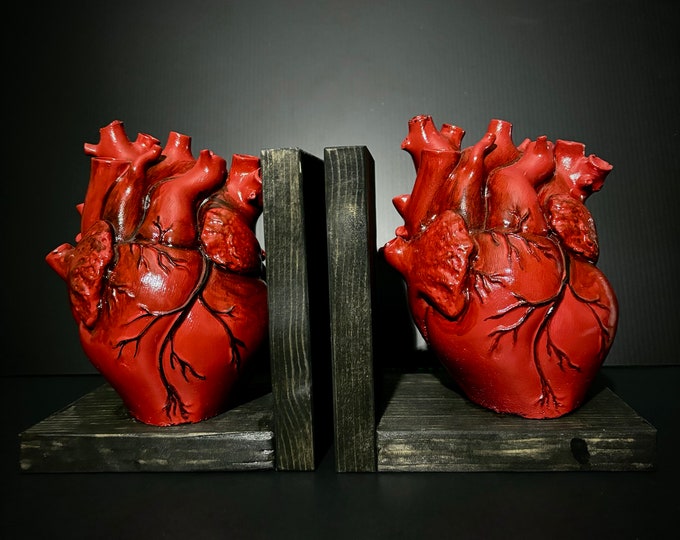 Anatomical Heart Bookends | Gothic Home Decor | book lovers