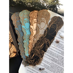 Poseidon Woodmark Greek Mythology Wooden Bookmark | Book lover gift