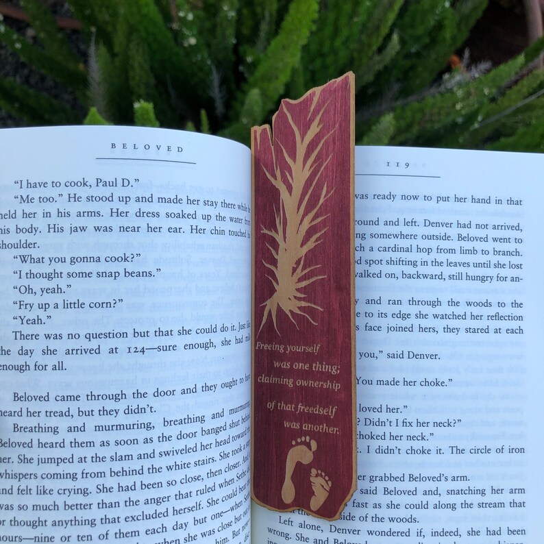 Beloved Wooden Bookmark Classic Literature Bookmark Black Literature Bookmark Made in USA Bookish Gift image 5