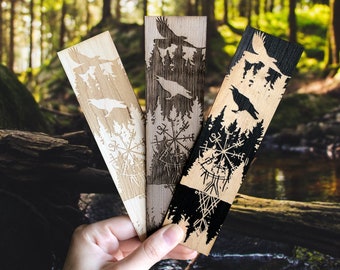Forest of Vikings Wooden Bookmark | gift for book lover | bookworm gift