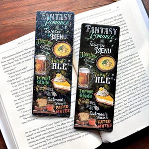 Fantasy Romance Bookmark | Menu Bookmark | Fantasy Reader | Romance Bookmark Gift | Book lover gift l Bookish Gift | Tavern Menu