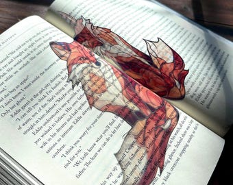 Fox Bookmark | Stained Glass Bookmark | Gift for booklovers | bookish gift | beautiful bookmark | cottagecore | Transparent Bookmark