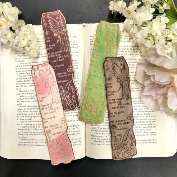 Fairy Wooden Bookmark | Book lover gift | Irish Poem Celtic Bookmark