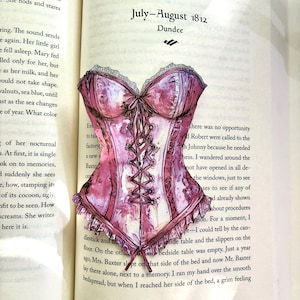 Pink Corset Bookmark | Romance Bookmark | Gift for Book lover | Corset Bookmark | Romantasy bookmark | Spicy Romance bookmark | Dark Romance