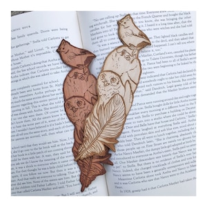 Birds of a Feather Wooden Bookmark | Bird Lover Woodmark | Bookish Gift