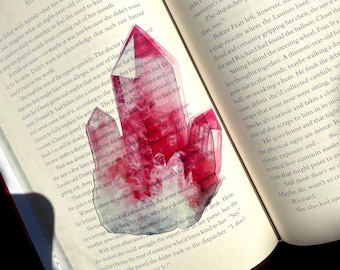 Rose Quartz Transparent Bookmark | clear Bookmark | Gift for booklover | bookish gift | beautiful bookmark | gemstone Bookmark