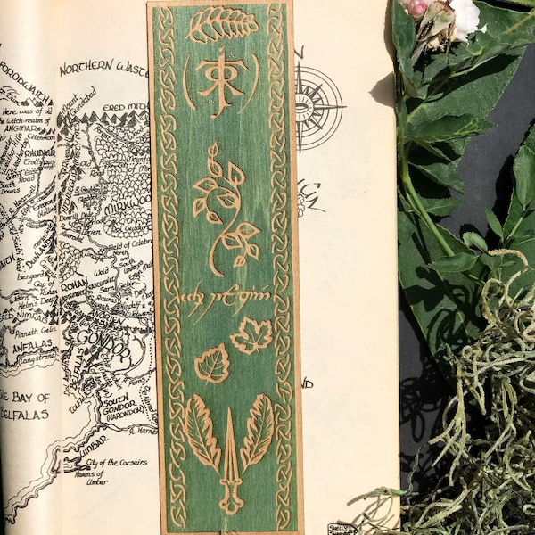 Gift for book lover | Elvish Woodmark | Wooden Bookmark