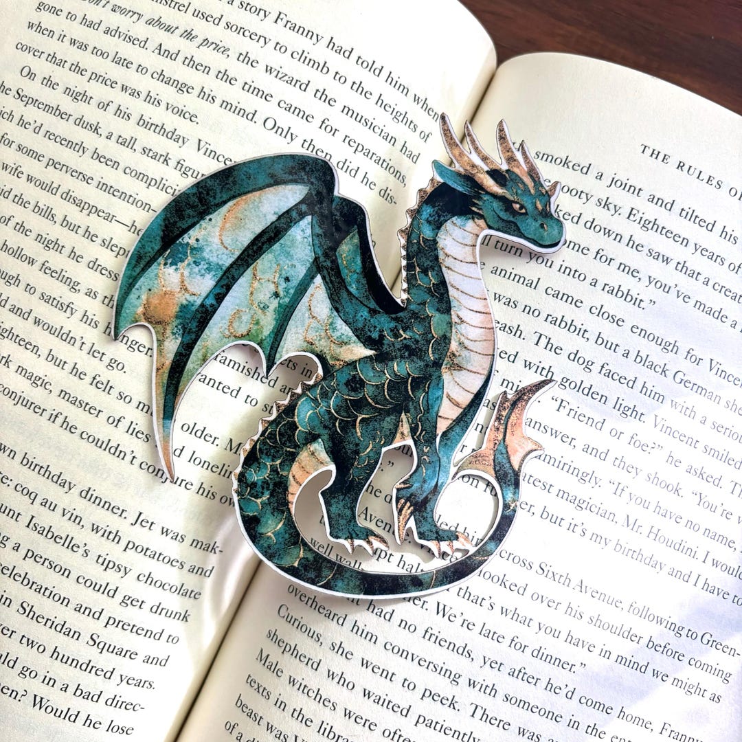 Green Dragon Bookmark | Fantasy Bookmark | Bookmark For Fantasy Lovers | Gift For Book Lovers | Bookish Gift | Fourth Wing | Book Dragon - View #7