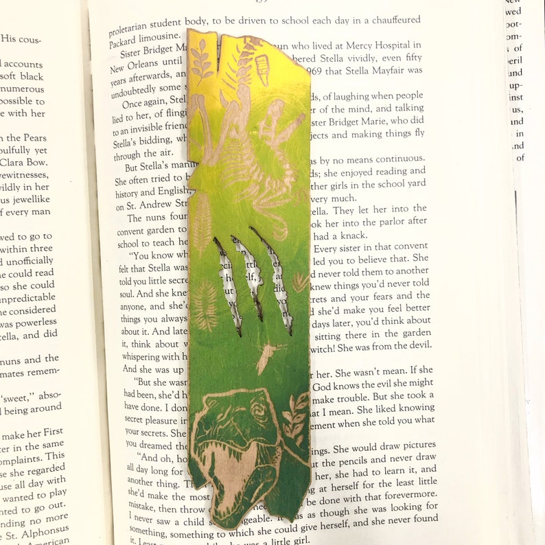 Jurassic Park Wooden Bookmark Dinosaur Bookmark Science - Etsy