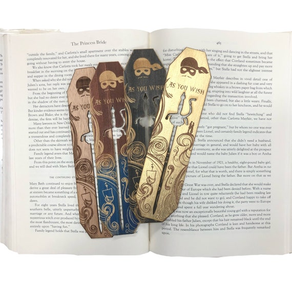 As You Wish Wooden Bookmark | Fantasy Sword Bookmark | Gift for book lover