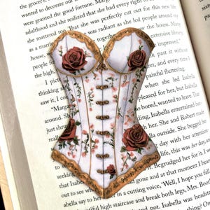Rose Corset Bookmark | Romance Fantasy Bookmark | Beauty and the Beast | Book lover gift | Romance bookmark | Beautiful bookmark | bookmark