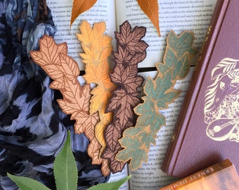 Autumn Leaves Wooden Bookmark | Gift for Book Lovers | Nature Bookmark