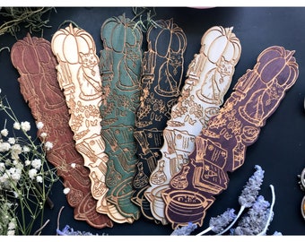 Witchy Woodmark | Bookish Gift | Witch Wooden Bookmark | Halloween Bookmark