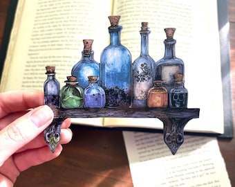 Potion Shelf Bookmark | Fantasy Bookmark | Book lover Gift | Bookish Gift | Witch Bookmark | Laminated Bookmark | witchy gift fantasy gift