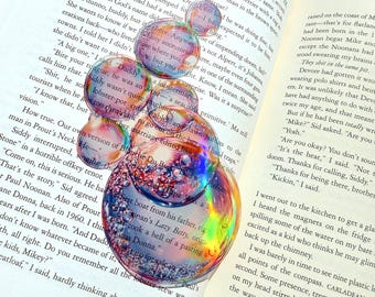 Bubbles Clear Bookmark | paper Bookmark | Gift for booklover | bookish gift | beautiful bookmark | fantasy Bookmark