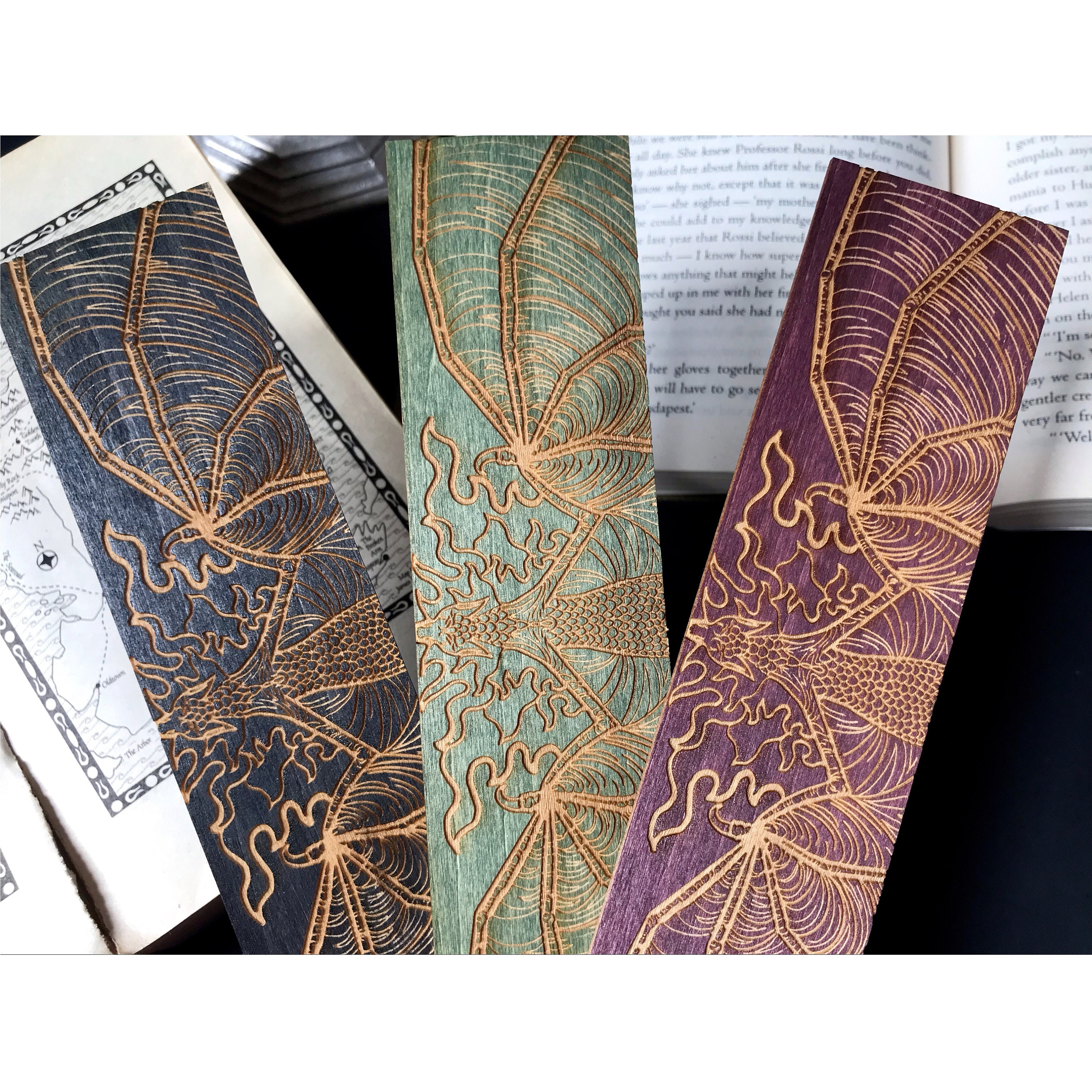 My dad started making these Dune inspired wooden bookmarks. He