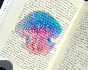 Moon Jellyfish Transparent Bookmark | clear Bookmark | Gift for booklover | bookish gift | beautiful bookmark | nature Bookmark