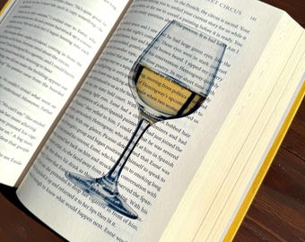 White Wine Glass Bookmark | Transparent Bookish Gift