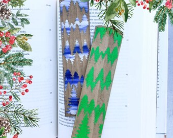 Winter Forest Wooden Bookmark | Christmas Bookish Gift | Personalized Bookish Gift