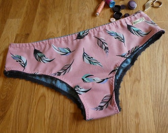 Damen Panty, Unterhose, Slip mit Federn Gr.40 Unterhose Slip Federn Einzelstück