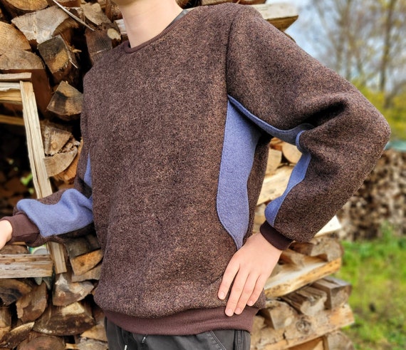 Walkpullover Männer, Pullover aus Wolle,  Walkpulli für Herren, Winterpullover, Outdoorpullover,