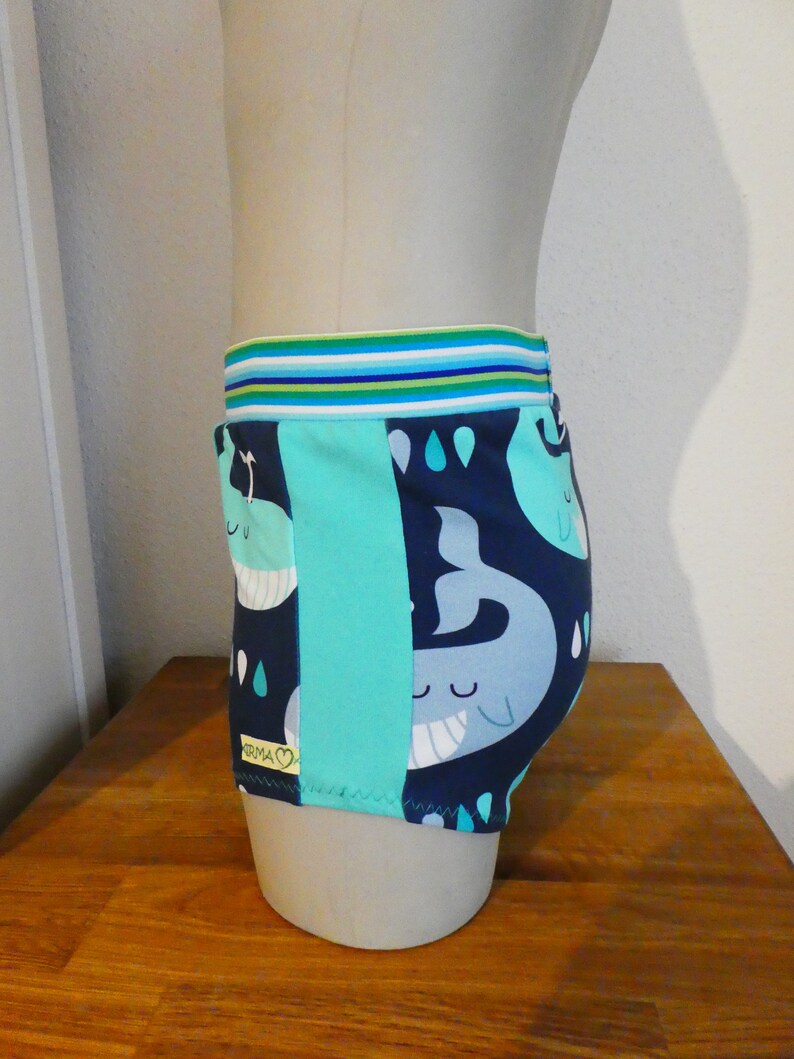 Boxer short underpants for boys whale fish blue from size 8692-146152 can be ordered