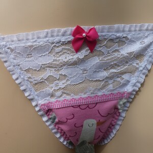 Sexy Stringtanga ribbon string pink with lace size 36, single piece, women's thong with seagull, extraordinary underwear image 2