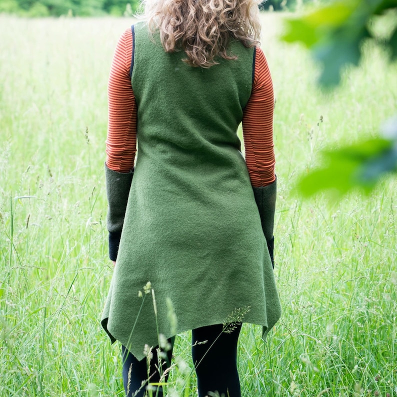 Walkkleid, Wollkleid, Trägerkleid, Winterkleid für Frauen, Gr.34 bis Gr. 50, 18 Farben, Zipfelkleid, Damenkleid ärmellos Bild 4