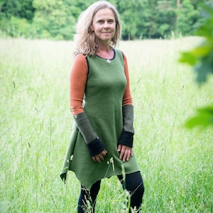 Walkkleid, Wollkleid, Trägerkleid, Winterkleid für Frauen, Gr.34 bis Gr. 50, 18 Farben, Zipfelkleid, Damenkleid ärmellos Bild 5