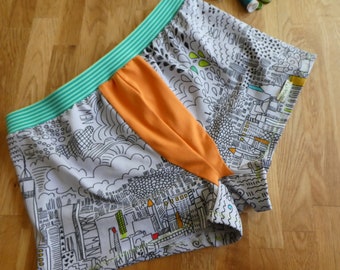 Boxershorts Unterhose Retropants Gr. L Einzelstück New York, Unterwäsche für Männer Skyline New York