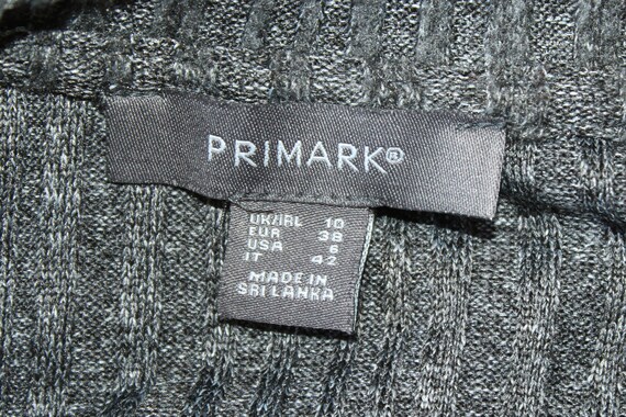Used Women's Grey Knitwear PRIMARK DJ DESIGN Crew Neck Belt Stretch  Body-corn Long Sleeve Casual Party Evening Dress Size 10 / 38