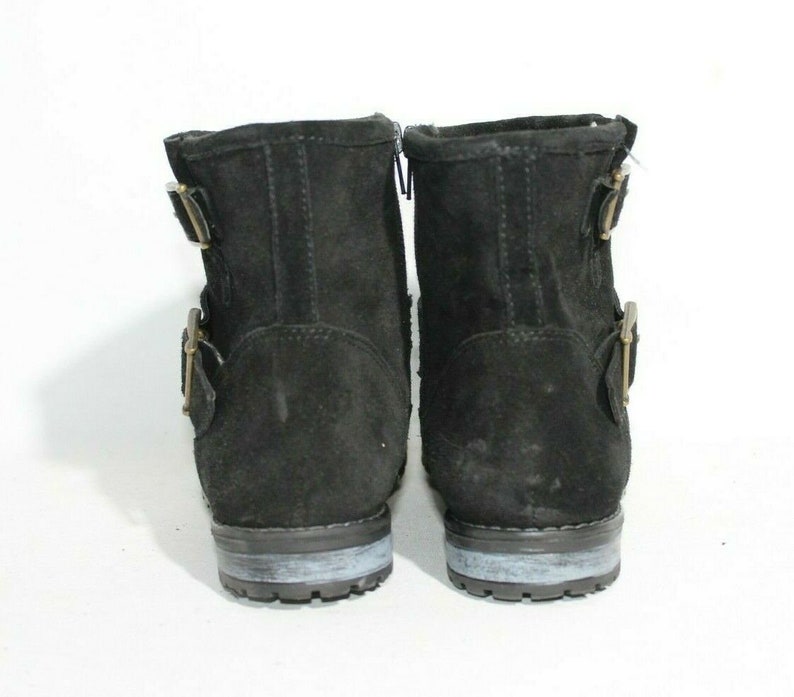 Vintage Women's Black Suede CASUAL BY GEMO Zip Round Toe Casual Ankle Boots Size 5 / 38 image 6