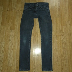 Vintage Blue RIVER ISLAND Zip Stretch Sleek & Slim Stonewashed Jeans Size 6 / 32 L 30.25