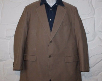 Longueur de la hanche au Look vintage marron en velours côtelé GIOVANI bouton adapté veste coupe Blazer taille 60