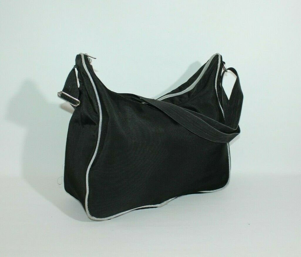 Women's Black Canvas Zip Shoulder Bag Messenger Cross Body Bag Baby