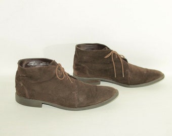 Vintage Brown Suede AIR 4 MEN Lace Up Pointed Chukka Desert Chelsea Shoes Size 9 / 43