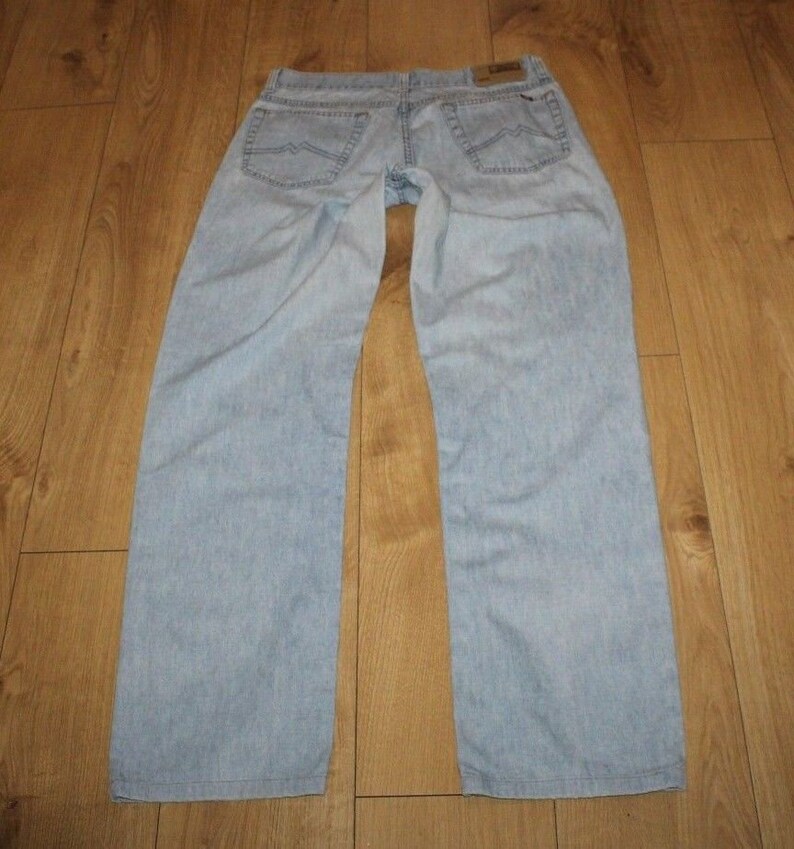 Vintage Light Blue MUSTANG Zip Straight Leg Stonewashed Men/'s Jeans Size 34 L 33