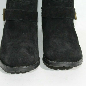 Vintage Women's Black Suede CASUAL BY GEMO Zip Round Toe Casual Ankle Boots Size 5 / 38 image 4