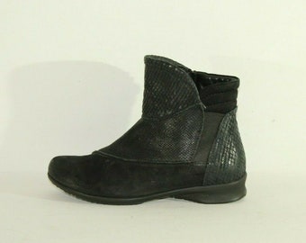 Bottes D'équitation Femme Vintage, Cuir Noir, Taille 7 US, à Enfiler, Lacets Cheville