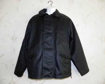 Vintage Black SAND Zip Waterproof Zip Side Outwear Camping Picnic Raincoat Coat Size 50