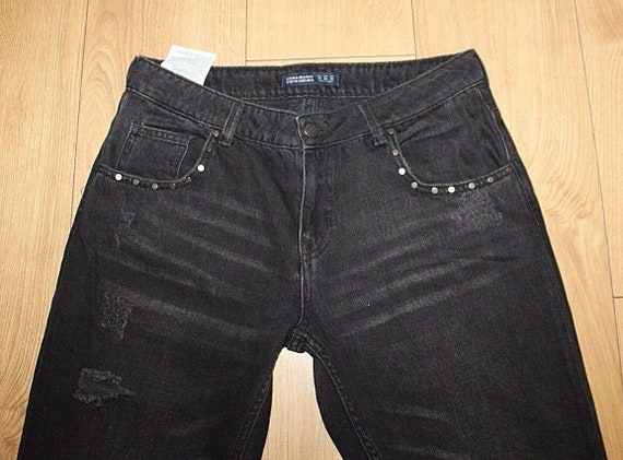 Jean Femme Zara Basic Noir - Taille 38, Avec Fermeture éclair - Occasion Très Bon état